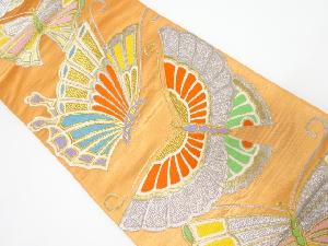 アンティーク　蝶模様織出し袋帯（着用可）